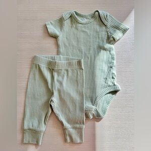 Carter's Green Ribbed Kids Matching Set